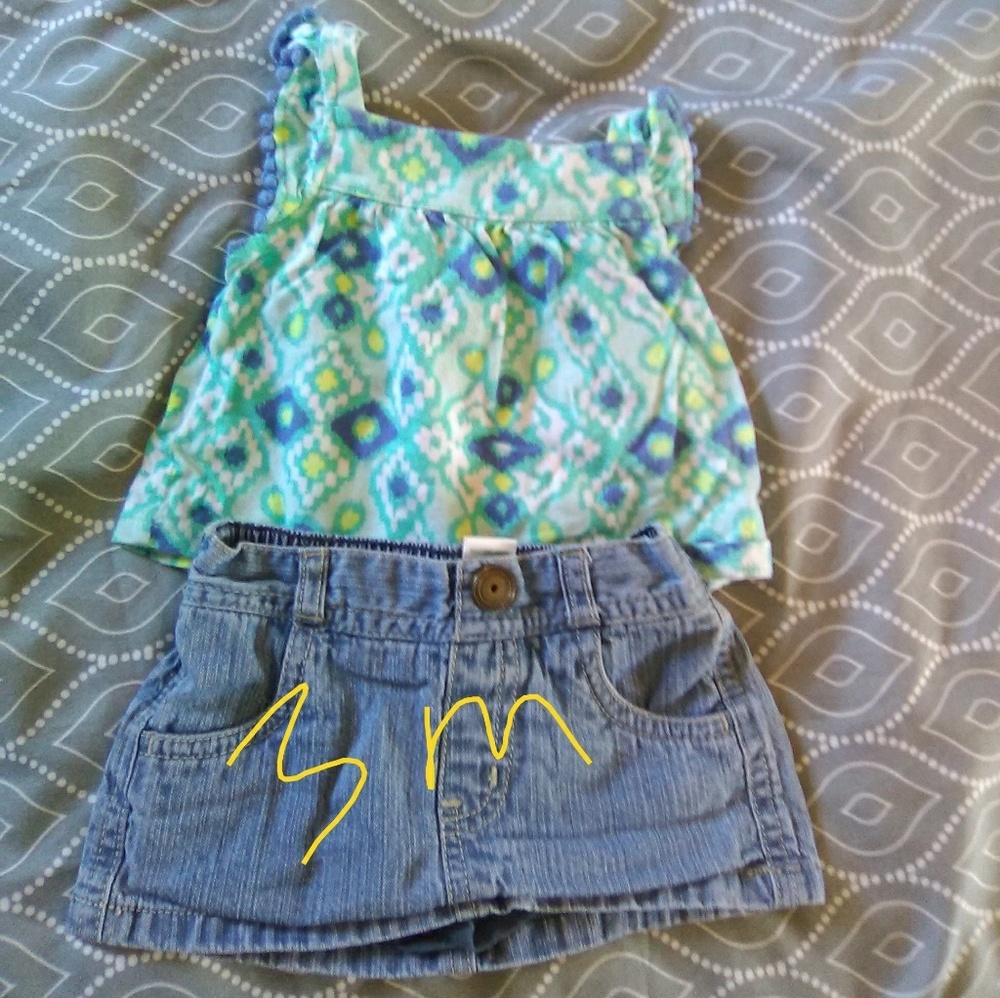 Shirt with jean skirt